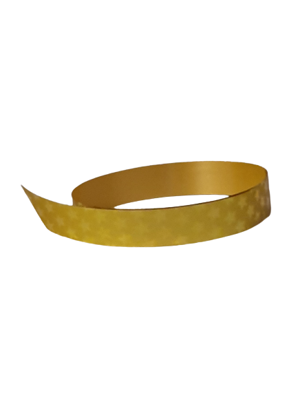 Guld Metallic ballongsnöre med stjärnor 10MM X 5M - Bild 2