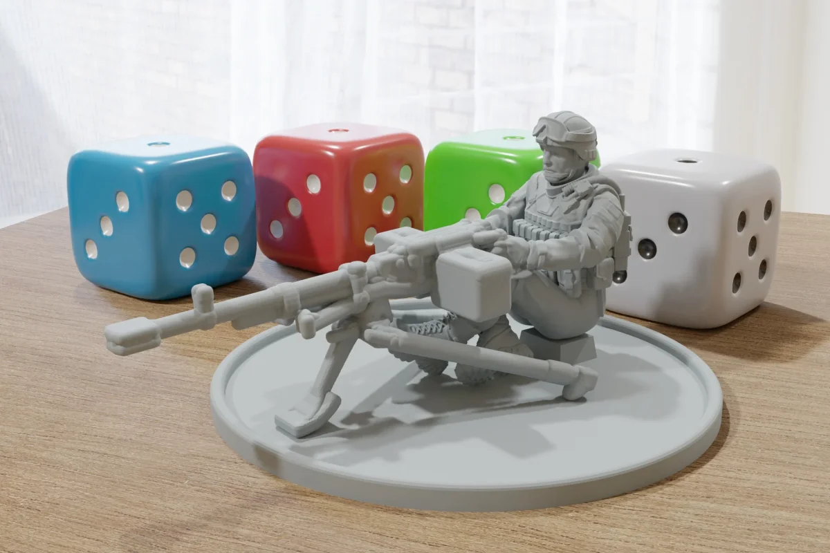 KORD Gunner 28mm/32mm Minifigure - Modern Wargaming Miniature for Tabletop RP - Bild 2