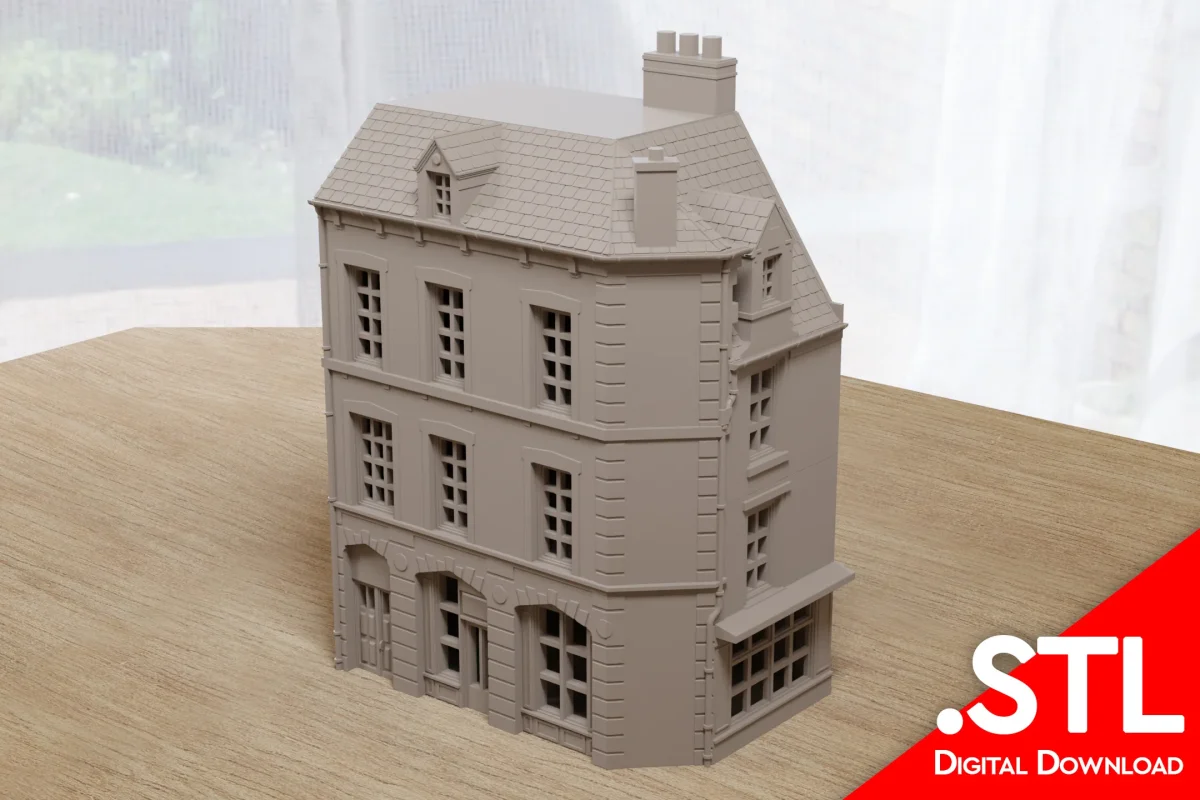 Caen Corner Building Type2 - Digital Download .STL Files for 3D Printing - Bild 2