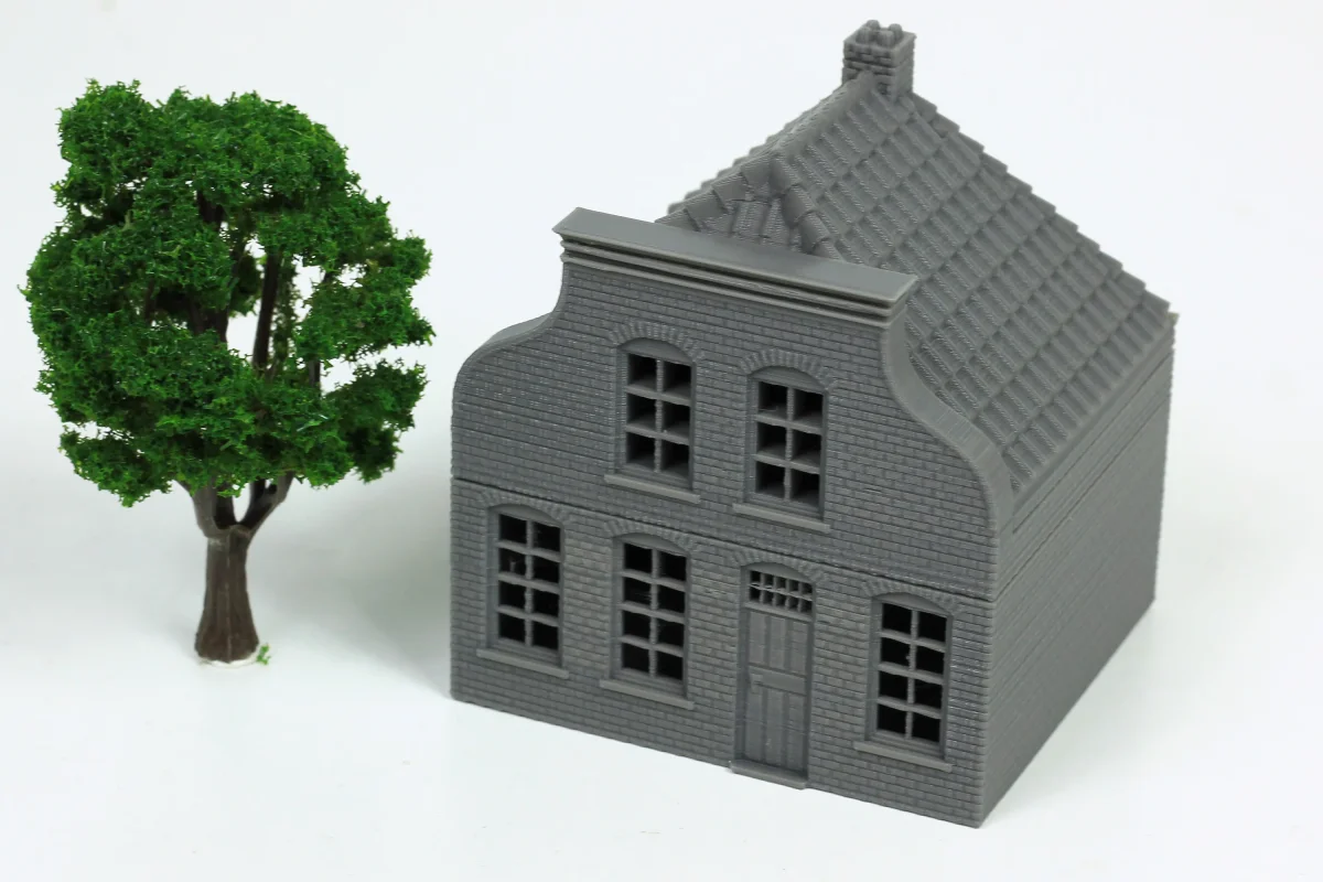 Dutch Neck Facade House - Tabletop Wargaming WW2 Terrain | 15mm 20mm 28mm HO Miniature 3D Printed Model