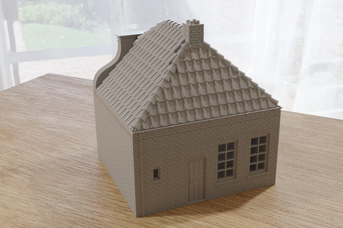 Dutch Neck Facade House - Tabletop Wargaming WW2 Terrain | 15mm 20mm 28mm HO Miniature 3D Printed Model - Bild 5