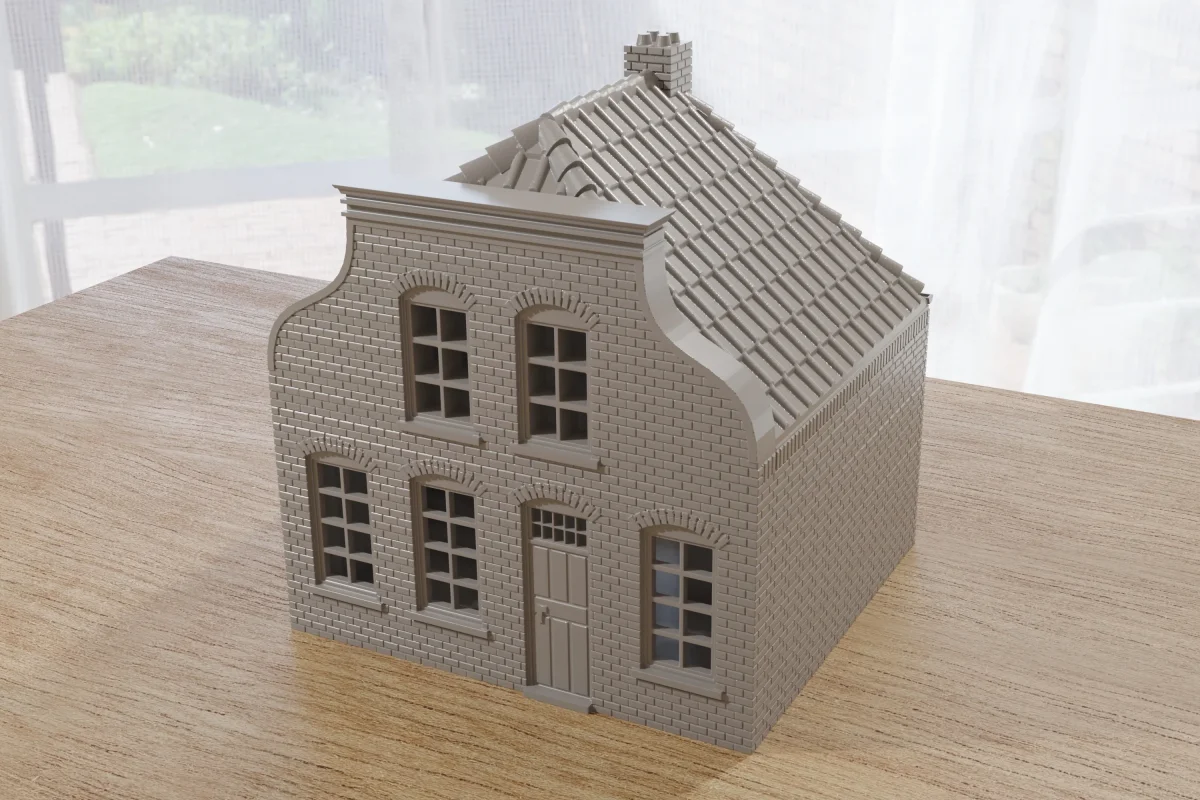 Dutch Neck Facade House - Tabletop Wargaming WW2 Terrain | 15mm 20mm 28mm HO Miniature 3D Printed Model - Bild 4