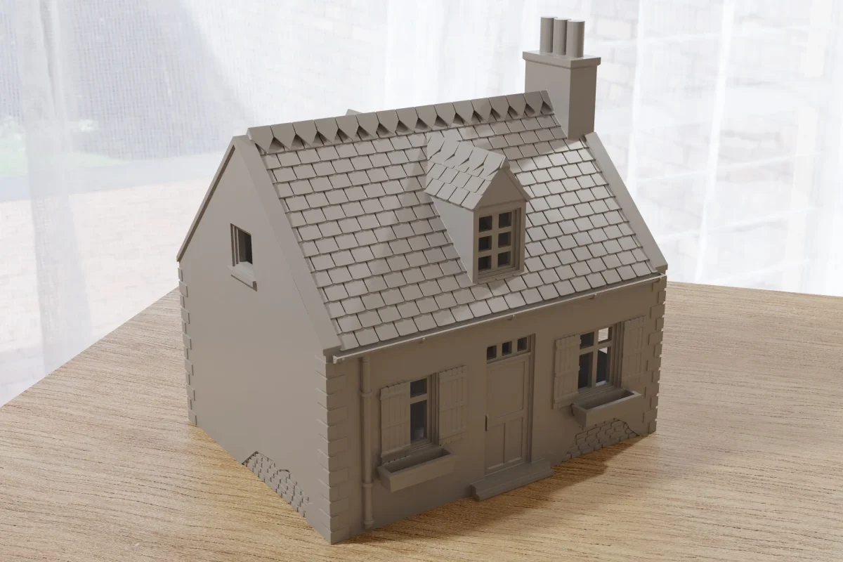 Normandy Cottage SS-T2 (French Village VOLUME 2) - Intact & Destroyed - Digital Download .STL Files for 3D Printing - Bild 5