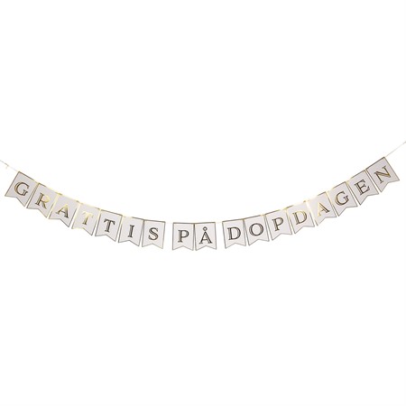 Banner Grattis på dopdagen Vit/Guld 3.5m - Bild 2
