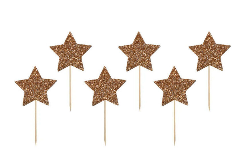 Stjärnor Koppar med glitter till bakverk 6-pack - Bild 2