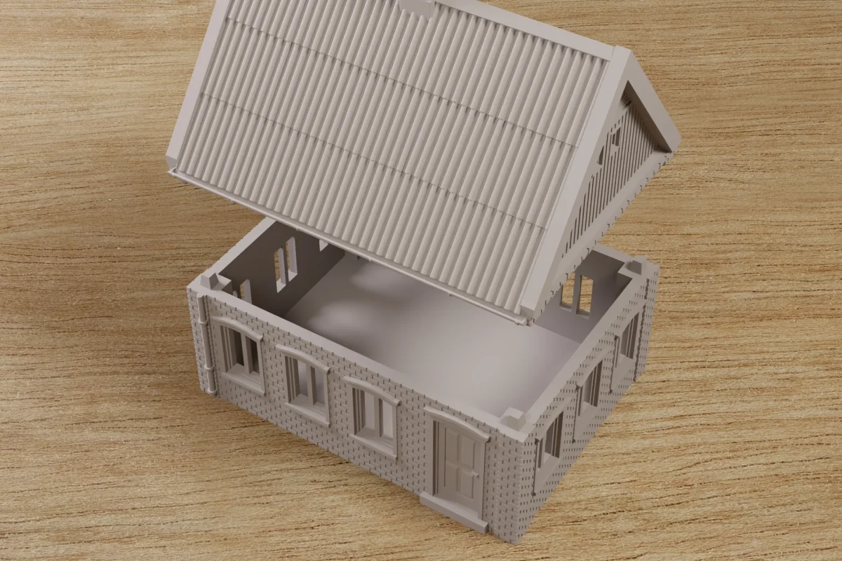 Set of Four Ukrainian Surbuban / Village Houses - Digital Download .STL Files for 3D Printing - Bild 8