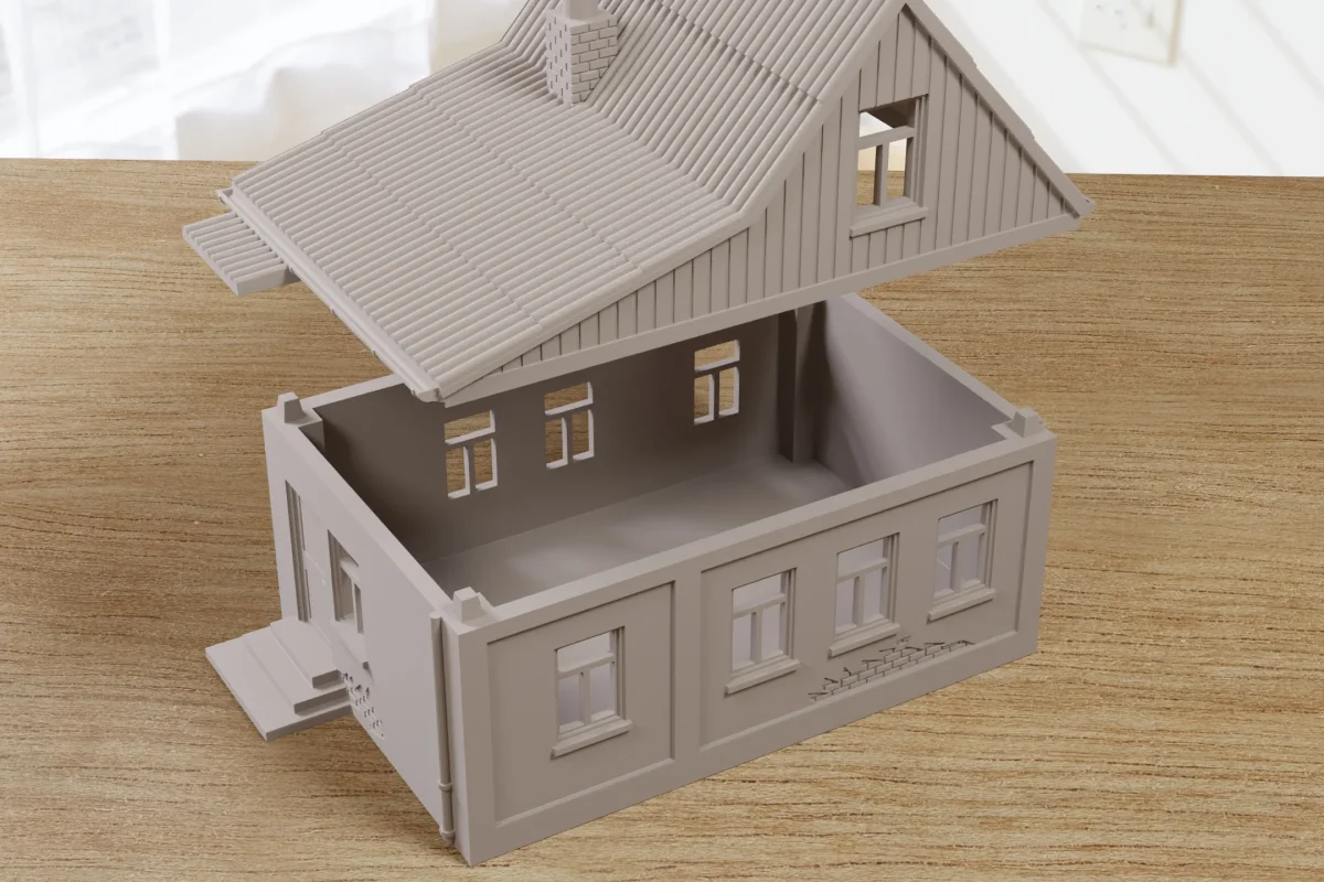 Set of Four Ukrainian Surbuban / Village Houses - Digital Download .STL Files for 3D Printing - Bild 5