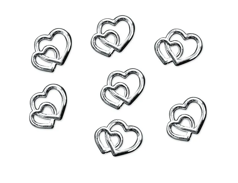 Dekorativa Hjärtan silver 25-pack