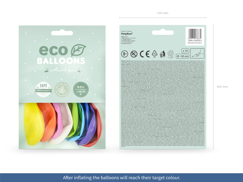 Eco Pastell ballonger Gul 26cm 10-pack - Bild 3