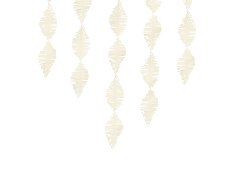Crepe girlang med fransar Creme 15cm x 3m - Bild 2