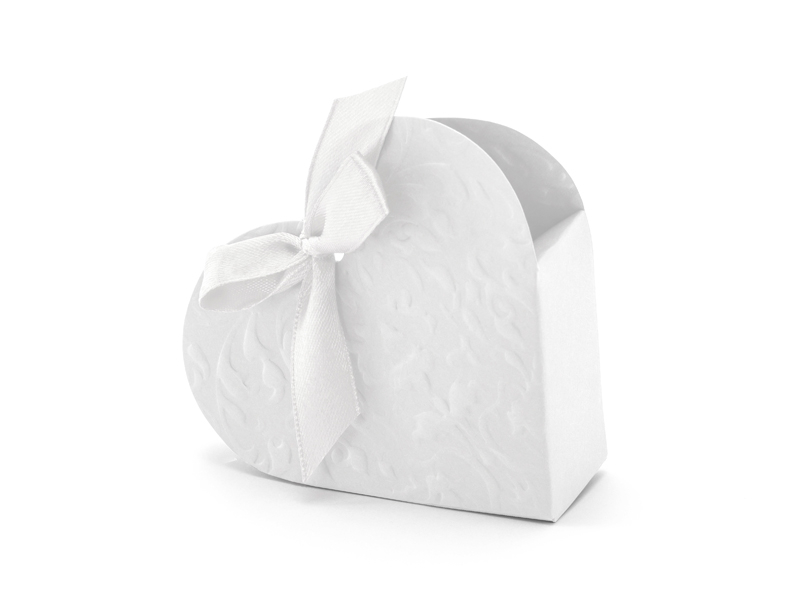 Presentaskar i hjärtform Vit 9x9x3cm 10-pack