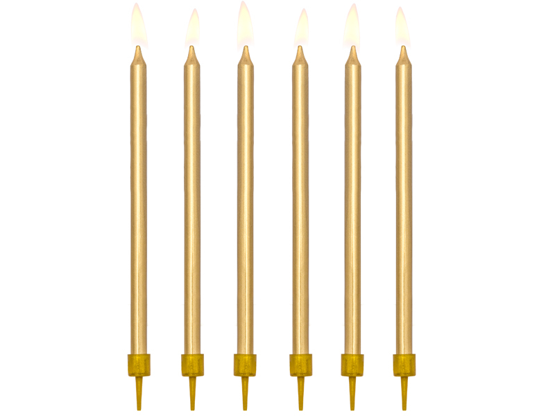 Tårtljus raka guld 12.5cm 12-pack - Bild 2