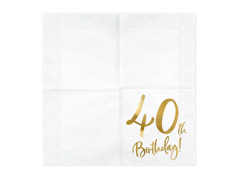 Servetter 40 år 33x33cm 20-pack - Bild 4