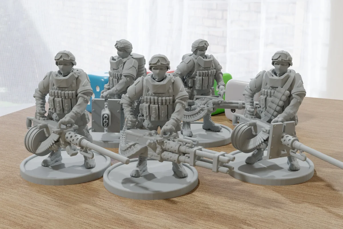 Heavy Guns Squad A - 28mm/32mm Modern Wargaming Miniature for Tabletop RPG - Bild 2