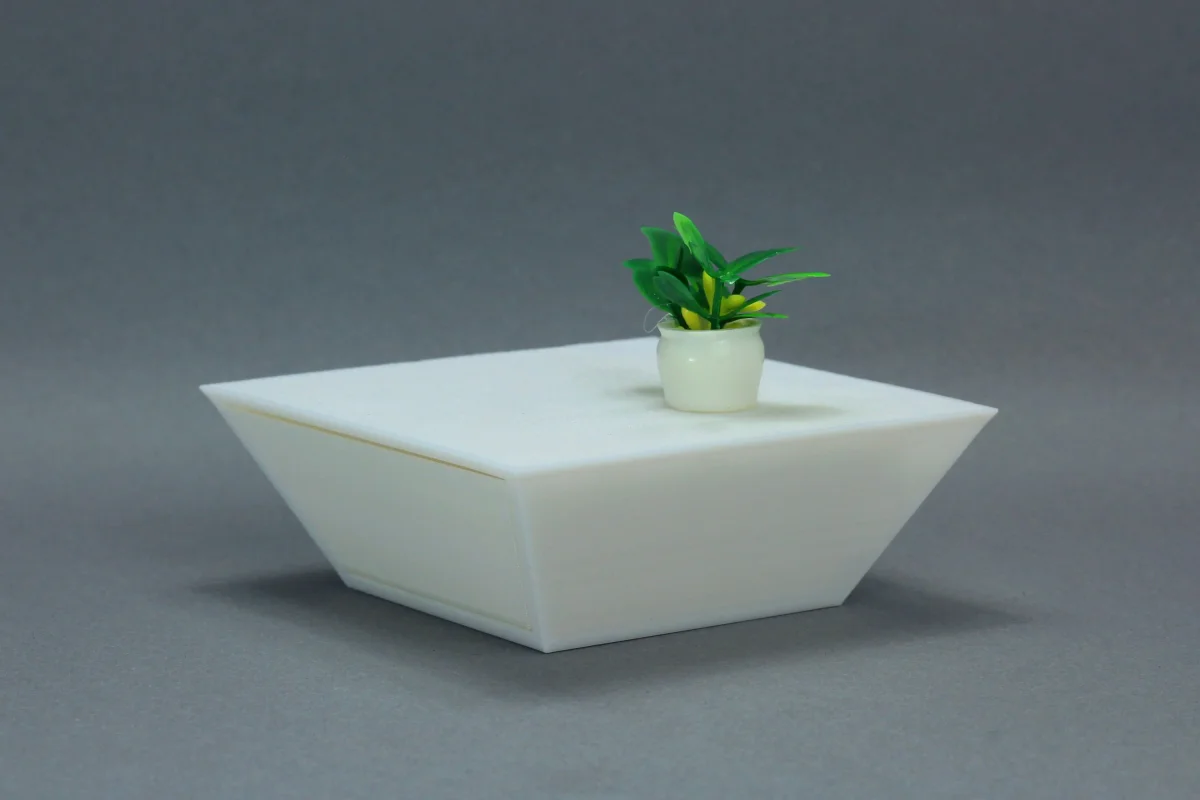 Inverted Pyramid Coffee Table: Modern Dollhouse Miniature Furniture