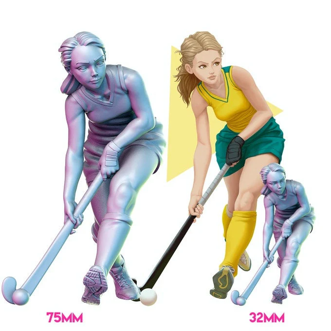 Sports Girl Hockey - DnD Miniature | Collectible and Rolepaying Sexy Pin-Up - 75mm - 32mm Scale - Bild 5