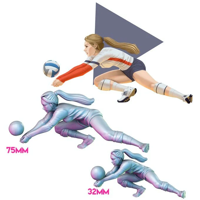 Sports Girl Volleyball - DnD Miniature | Collectible and Rolepaying Sexy Pin-Up - 75mm - 32mm Scale - Bild 5