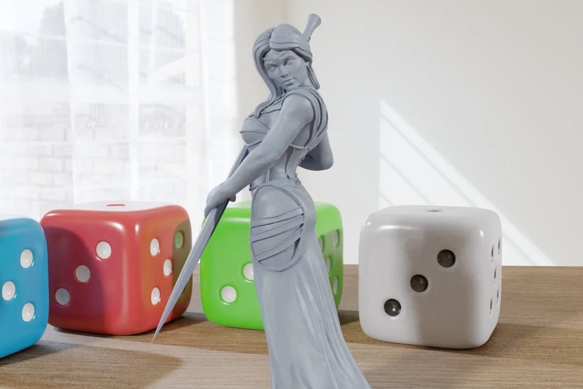 Serena - 3D Printed Minifigure - Proxy Minis for DnD, Baldurs Gate, Tabletop Fantasy RPG - 28mm / 32mm / 75mm Scale - Bild 2