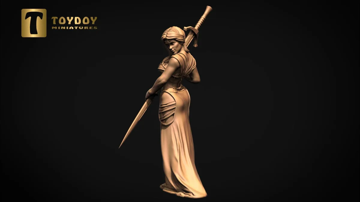 Serena - 3D Printed Minifigure - Proxy Minis for DnD, Baldurs Gate, Tabletop Fantasy RPG - 28mm / 32mm / 75mm Scale - Bild 3