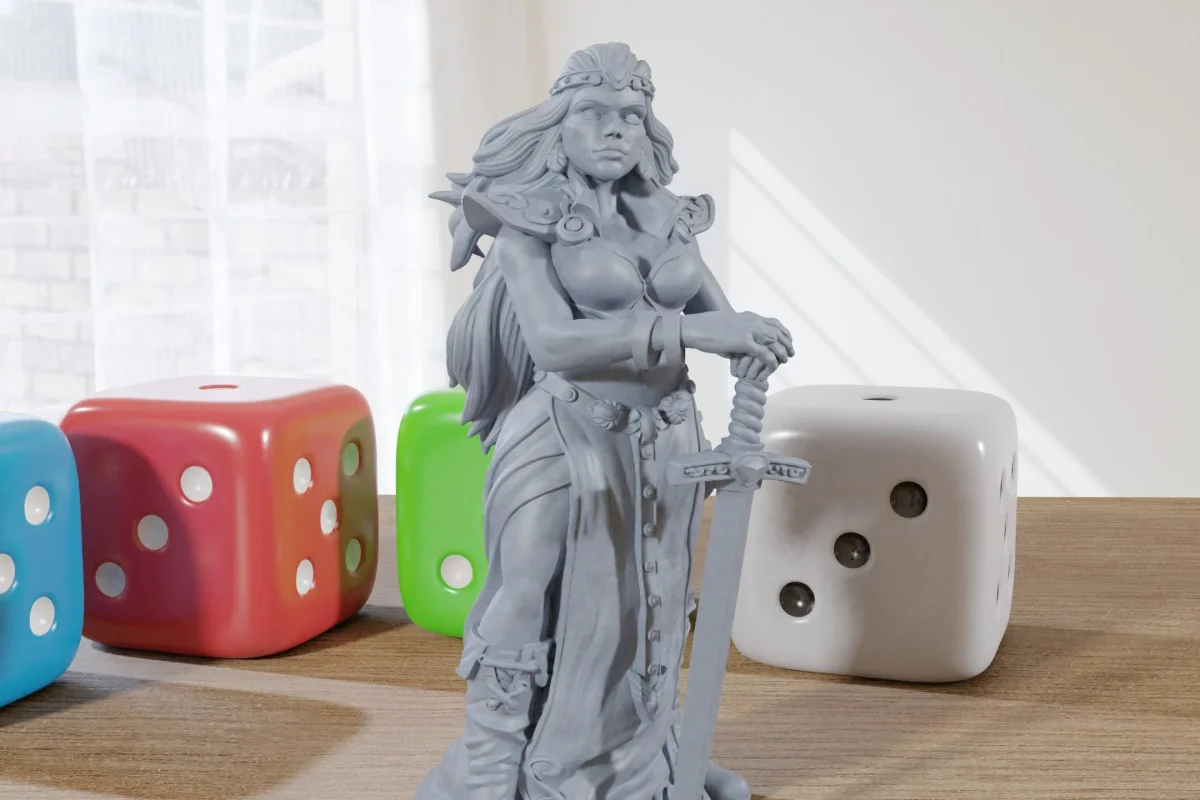 Boudica - 3D Printed Minifigure - Proxy Minis for DnD, Baldurs Gate, Tabletop Fantasy RPG - 28mm / 32mm / 75mm Scale - Bild 2