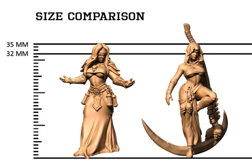 Milen - 3D Printed Minifigure - Proxy Minis for DnD, Baldurs Gate, Tabletop Fantasy RPG - 28mm / 32mm / 75mm Scale - Bild 4