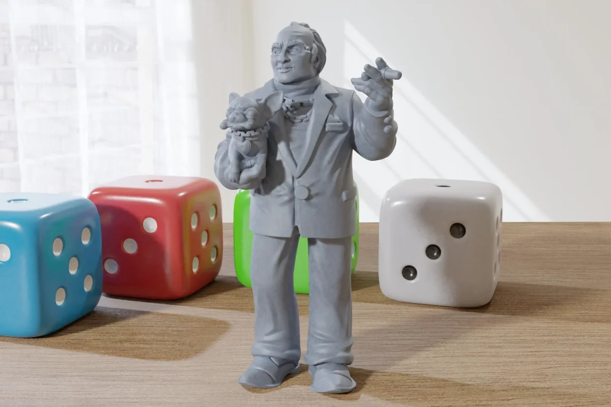 Fatty Cyber Boss - 3D Printed Proxy Minifigures for Sci-fi and Cyberpunk Themed Miniature Tabletop Games - Bild 2