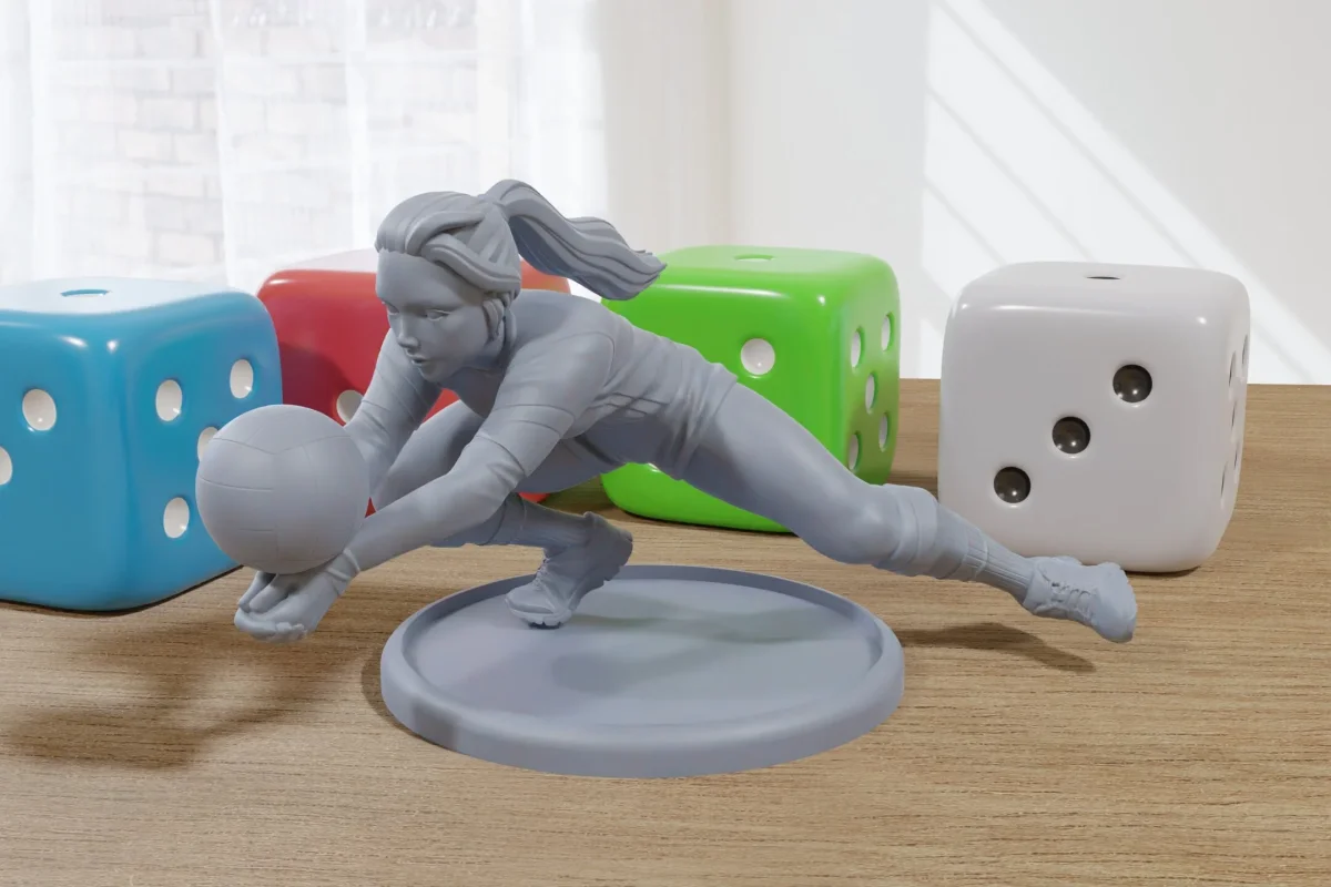 Sports Girl Volleyball - DnD Miniature | Collectible and Rolepaying Sexy Pin-Up - 75mm - 32mm Scale - Bild 2