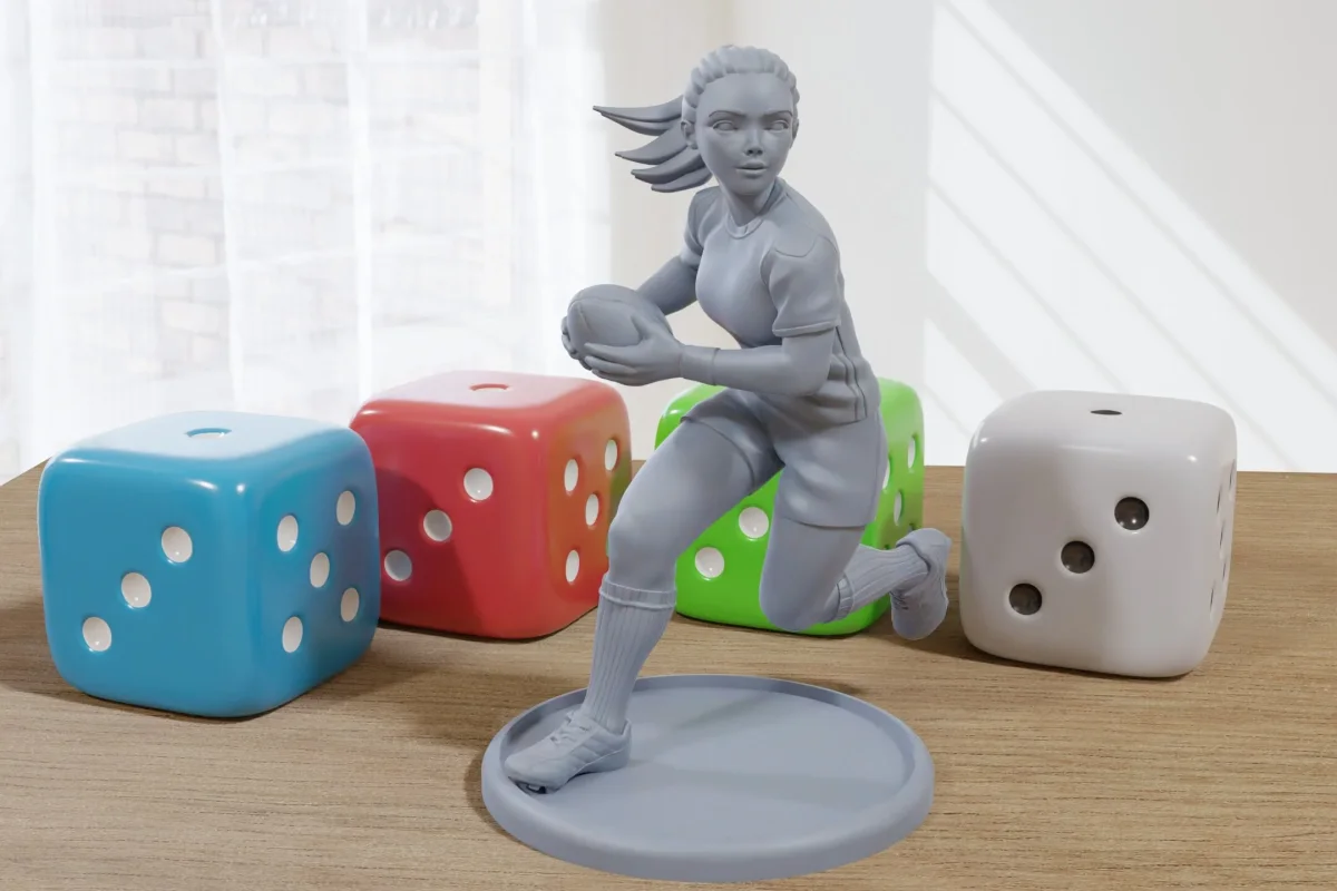 Sports Girl Rugby - DnD Miniature | Collectible and Rolepaying Sexy Pin-Up - 75mm - 32mm Scale - Bild 2