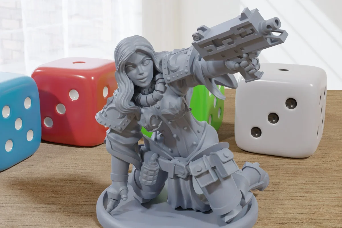 Nun Squad Monja 17 - 3D Printed Miniature Mifigure for Tabletop Rolepaying Games Sexy Pin-Up - 32mm - 28mm Scale - Bild 2
