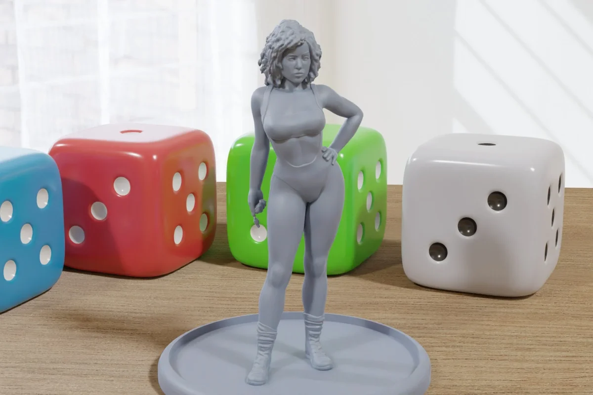 Kelly Sports Teacher SFW/ NSFW 3D Printed Minifigures for Fantasy Miniature Tabletop Games DND, Frostgrave 28mm / 32mm / 75mm - Bild 3