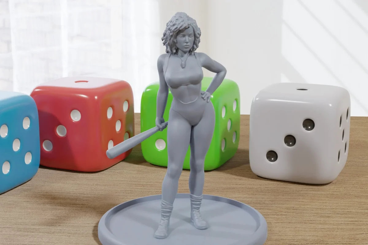 Kelly Sports Teacher SFW/ NSFW 3D Printed Minifigures for Fantasy Miniature Tabletop Games DND, Frostgrave 28mm / 32mm / 75mm