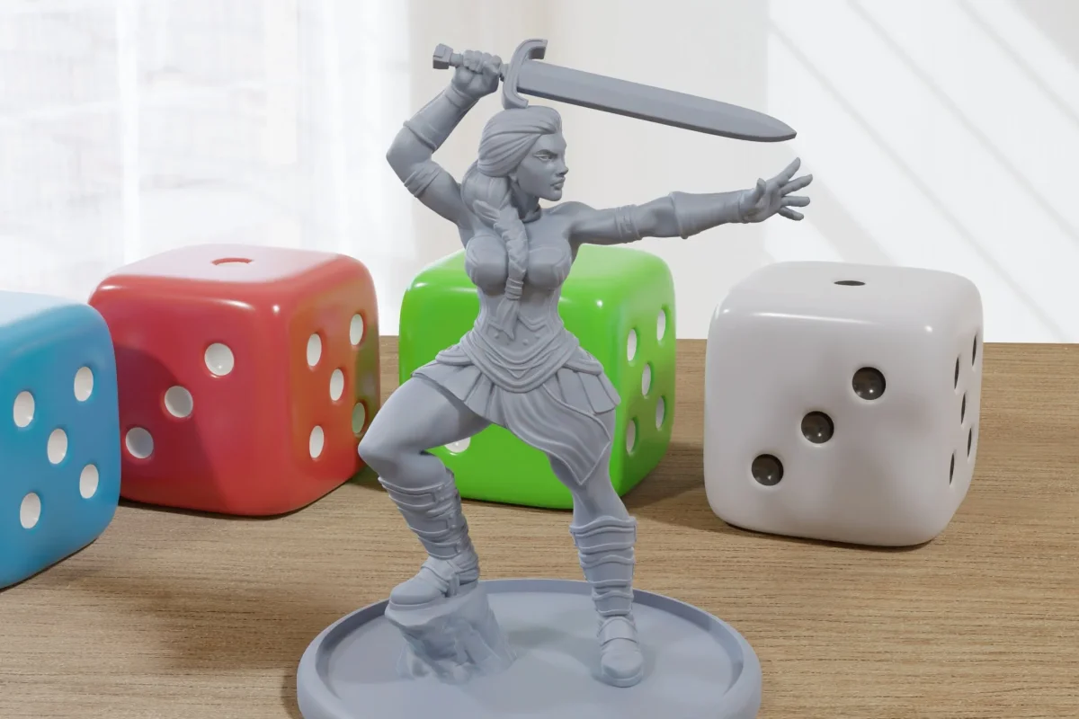 Barbarian Sexy Pinup 3D Printed Minifigures for Fantasy Miniature Tabletop Games DND, Frostgrave 28mm / 32mm - Bild 2