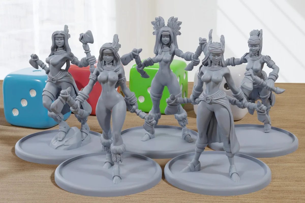 Wild West Protectors of the Mother Earth Sexy Pinup SFW/ NSFW 3D Printed Minifigures for Fantasy Miniature Tabletop Games DND, Frostgrave - Bild 3