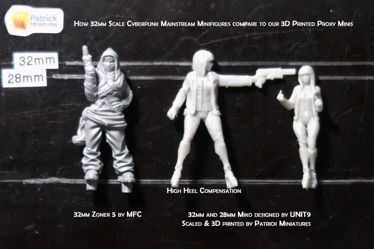 Neon Shadows - 3D Printed Mini's - Cyberpunk / Sci-Fi - Tabletop Miniature Wargaming - 28mm / 32mm Scale Minifigures - Bild 3