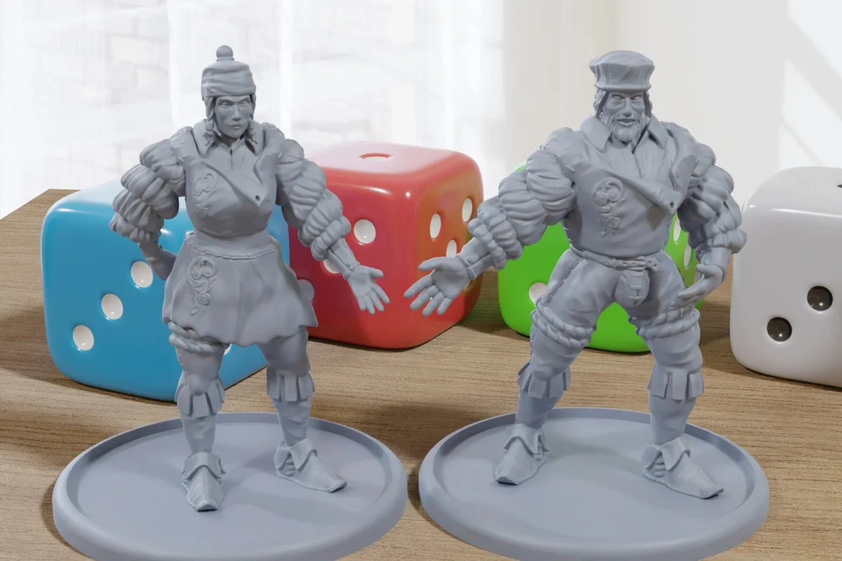 Servants - Medieval Townsfolk / Villagers - 3D Printed Minifigures for Tabletop Role Playing Miniature Games 28mm / 32mm Scale - Bild 2