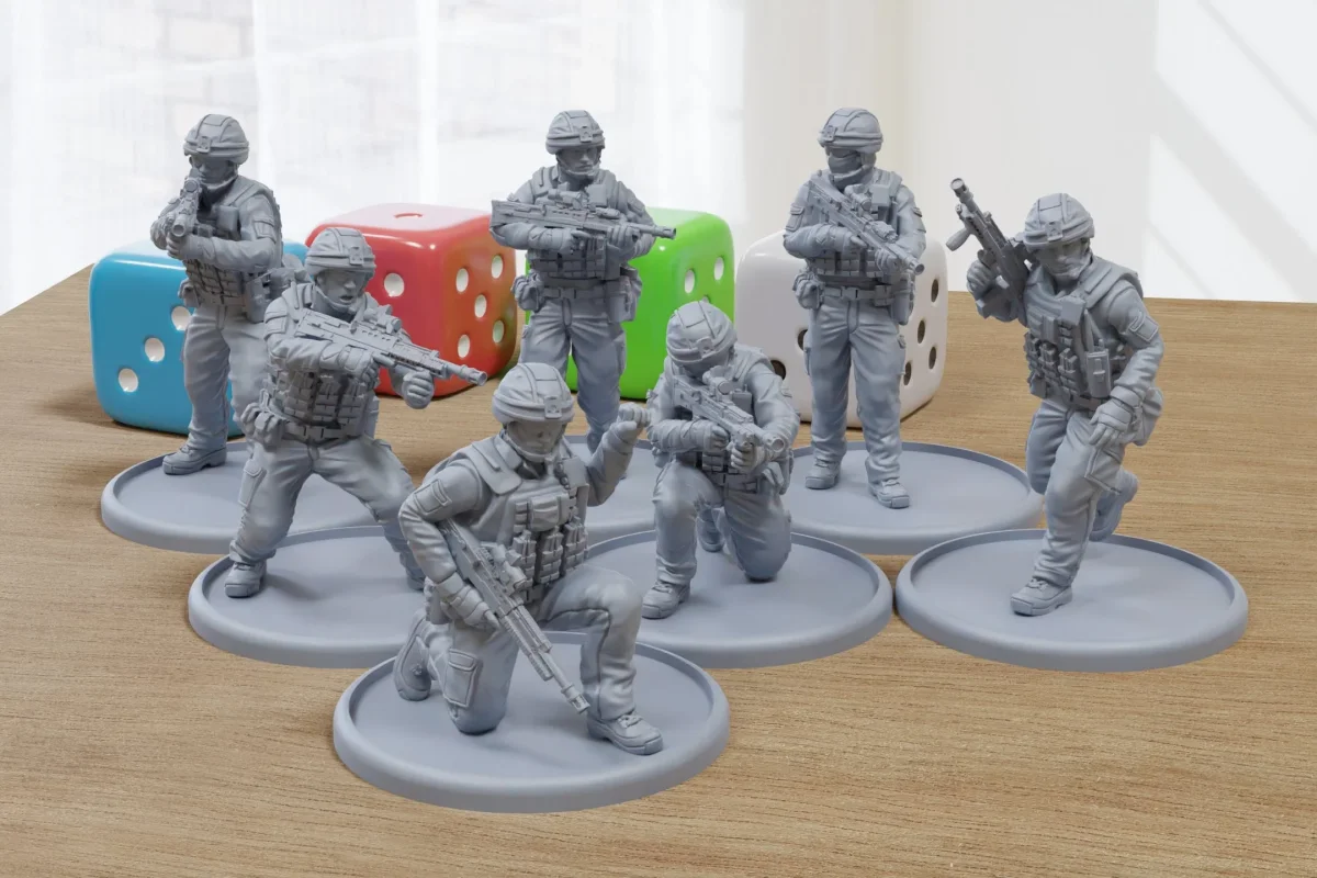 Modern British Infantry - 3D Printed Wargaming Miniatures for Tabletop RPG - 28mm / 32mm Scale Minifigures - Bild 2