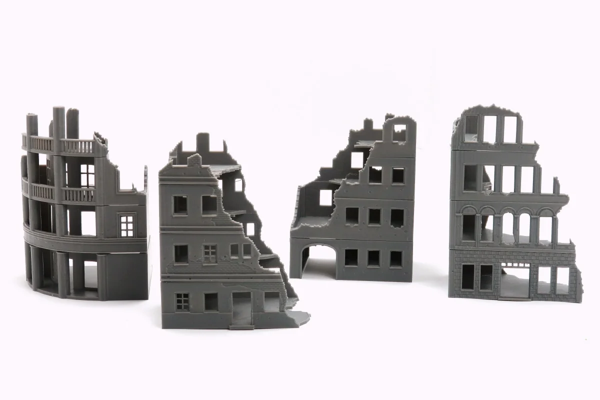 Stalingrad Ruins Set - Tabletop Wargaming WW2 Terrain | Miniature 3D Printed Model | Flames of War & Bolt Action - Bild 3