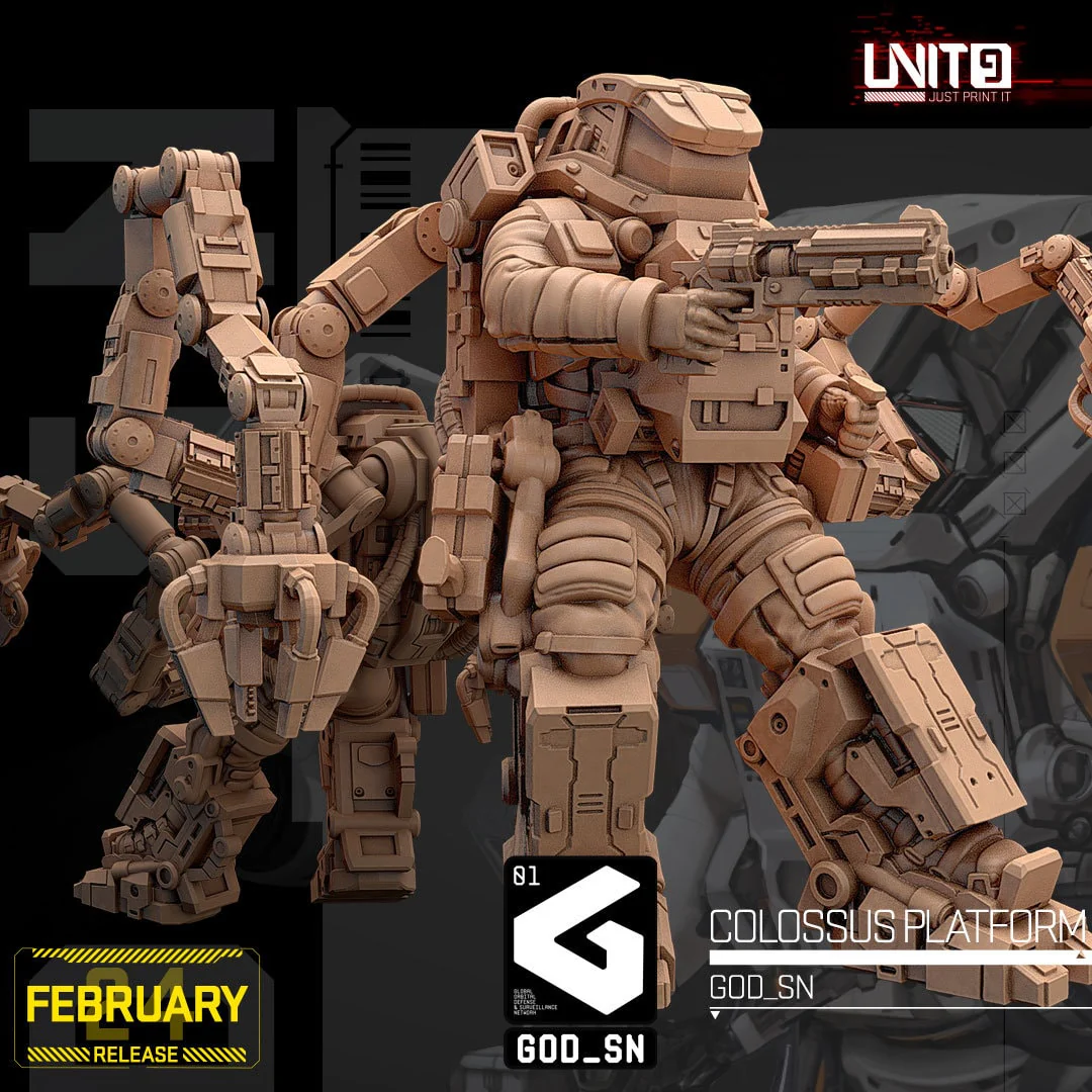 Colossus Platform - 3D Printed - Cyberpunk / Sci-Fi - Tabletop Miniature Wargaming - 28mm / 32mm Scale Minifigures - Bild 5