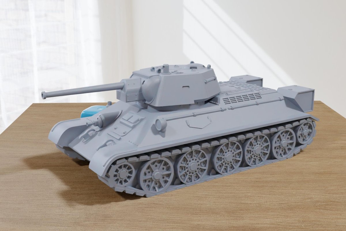 T-34 (76) Soviet Medium Tank - 3D Printed Miniature Wargaming Combat Vehicle - 28mm / 20mm / 15mm Scale - Bild 2