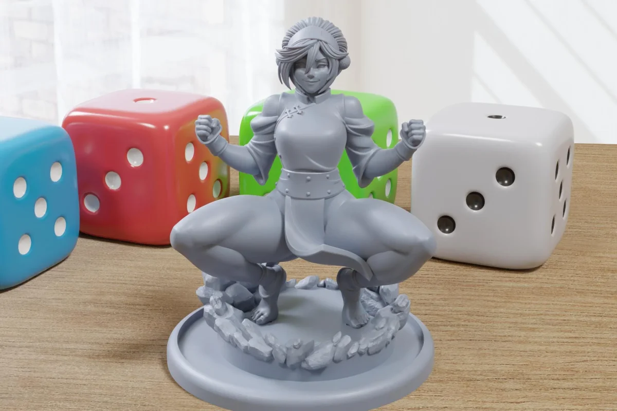 Toph - Sexy Pin-Up Fan Art - 3D Printed Miniature Figure - 32mm / 75mm / 170mm Scale - Garage Kit - Bild 2