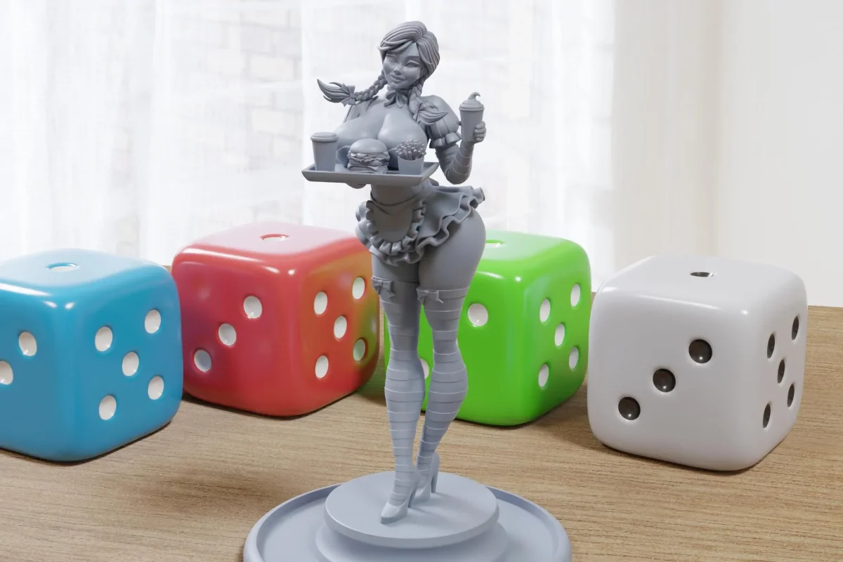 Wynnie the Burger Babe - Sexy Pin-Up Fan Art - 3D Printed Miniature Figure - 32mm / 75mm / 170mm Scale - Garage Kit - Bild 2