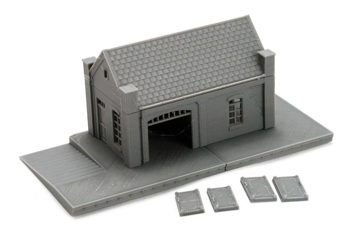 Train Station Warehouse with Loading Platform - 3D Printed Miniature WW2 Wargaming Terrain 28mm / 20mm / 15mm Scale - Bild 5