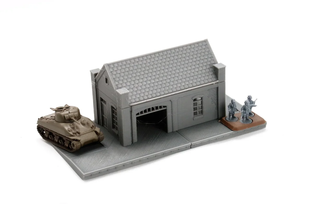 Train Station Warehouse with Loading Platform - 3D Printed Miniature WW2 Wargaming Terrain 28mm / 20mm / 15mm Scale - Bild 6