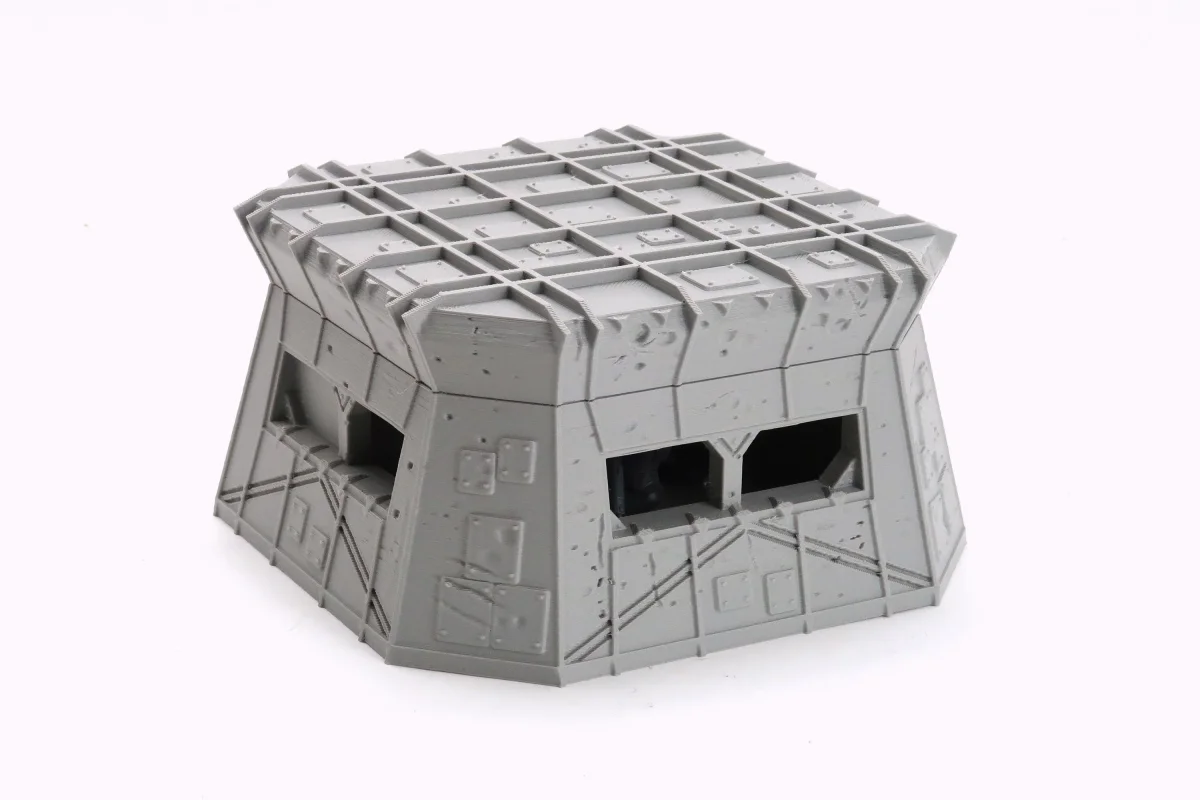 Bastion-9 Grimdark Sci-Fi Pillbox – 28mm 3D Printed Tabletop Terrain Bunker with Removable Roof - Bild 2