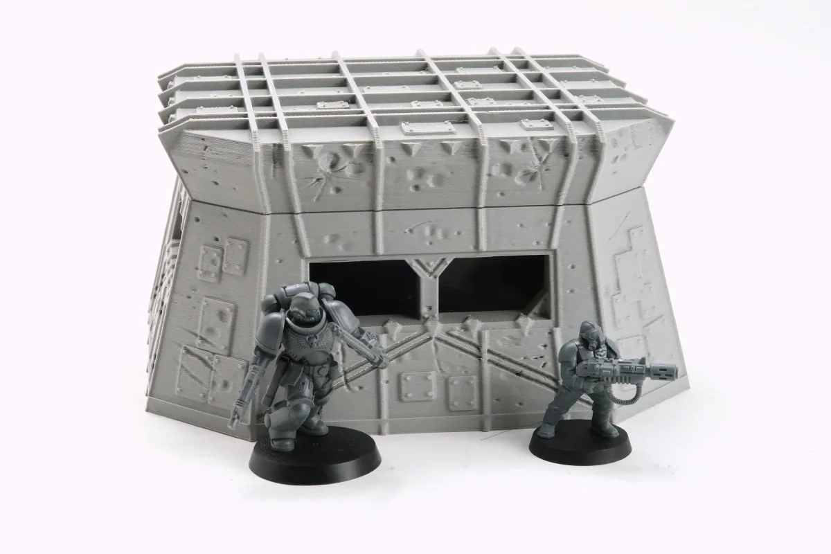 Bastion-9 Grimdark Sci-Fi Pillbox – 28mm 3D Printed Tabletop Terrain Bunker with Removable Roof - Bild 7