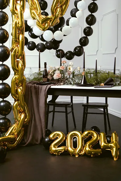 Länkande ballonger Svarta 20-pack - Bild 4