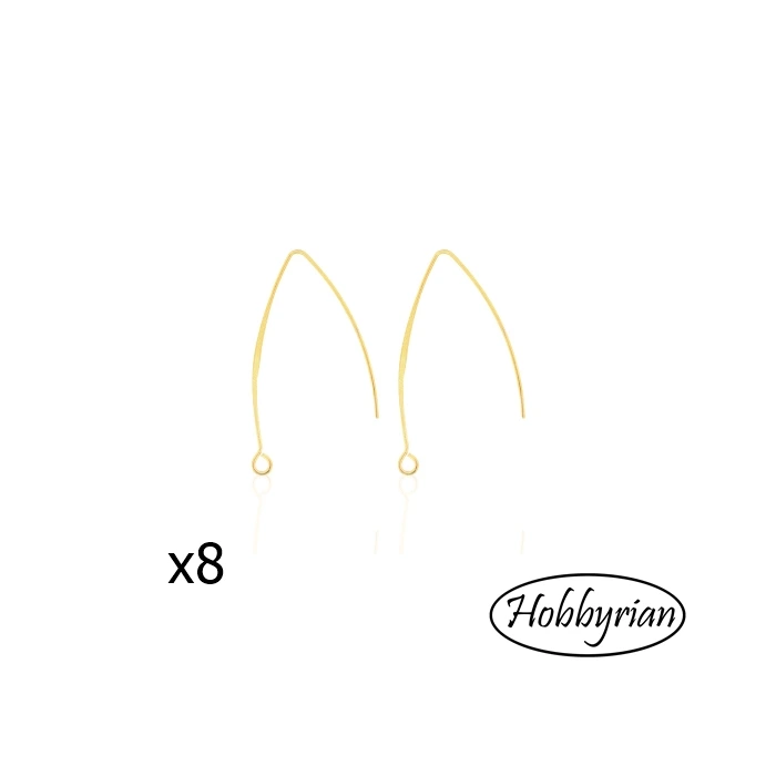 Öronkrokar Båge 42 mm Guldpläterade 14K 8st - Bild 2